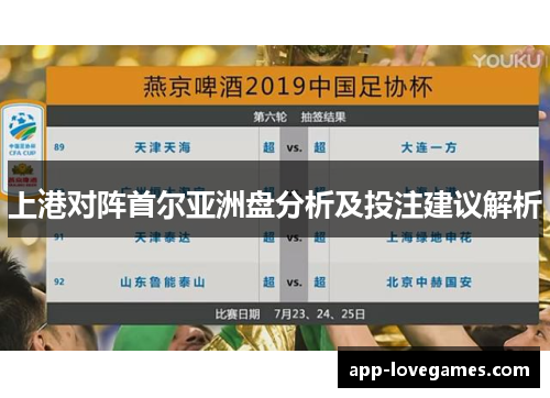 上港对阵首尔亚洲盘分析及投注建议解析